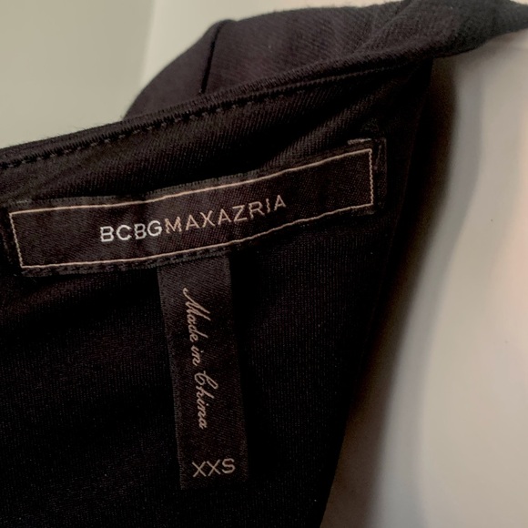 BCBGMaxAzria Black Faux Suede Leather Denna Peplum Top $118 XXS 0 2 - Picture 7 of 9